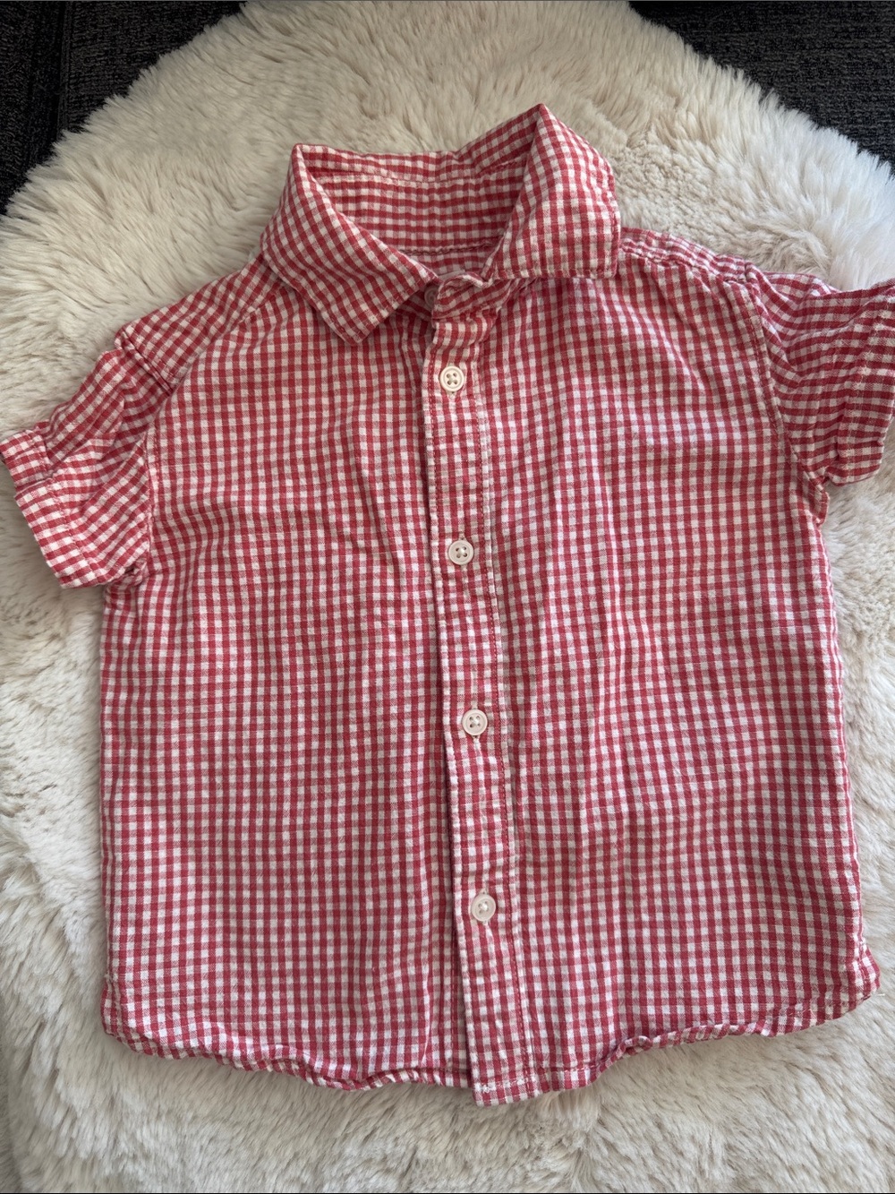 Carters Little Planet 18mos. Button up plaid shirt
